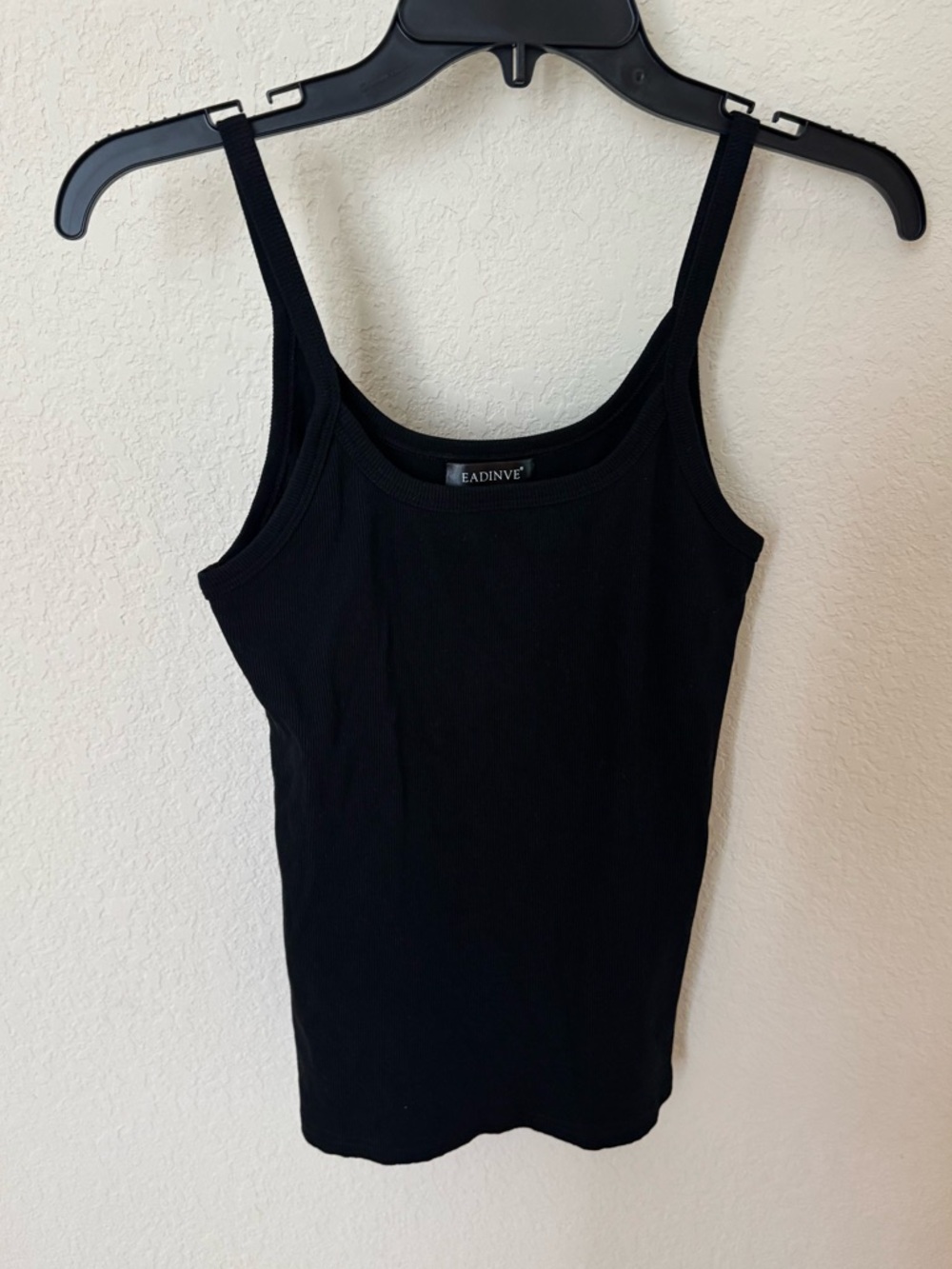 EADINVE Black Ribbed Tank Top - Women's Essential. Size M.